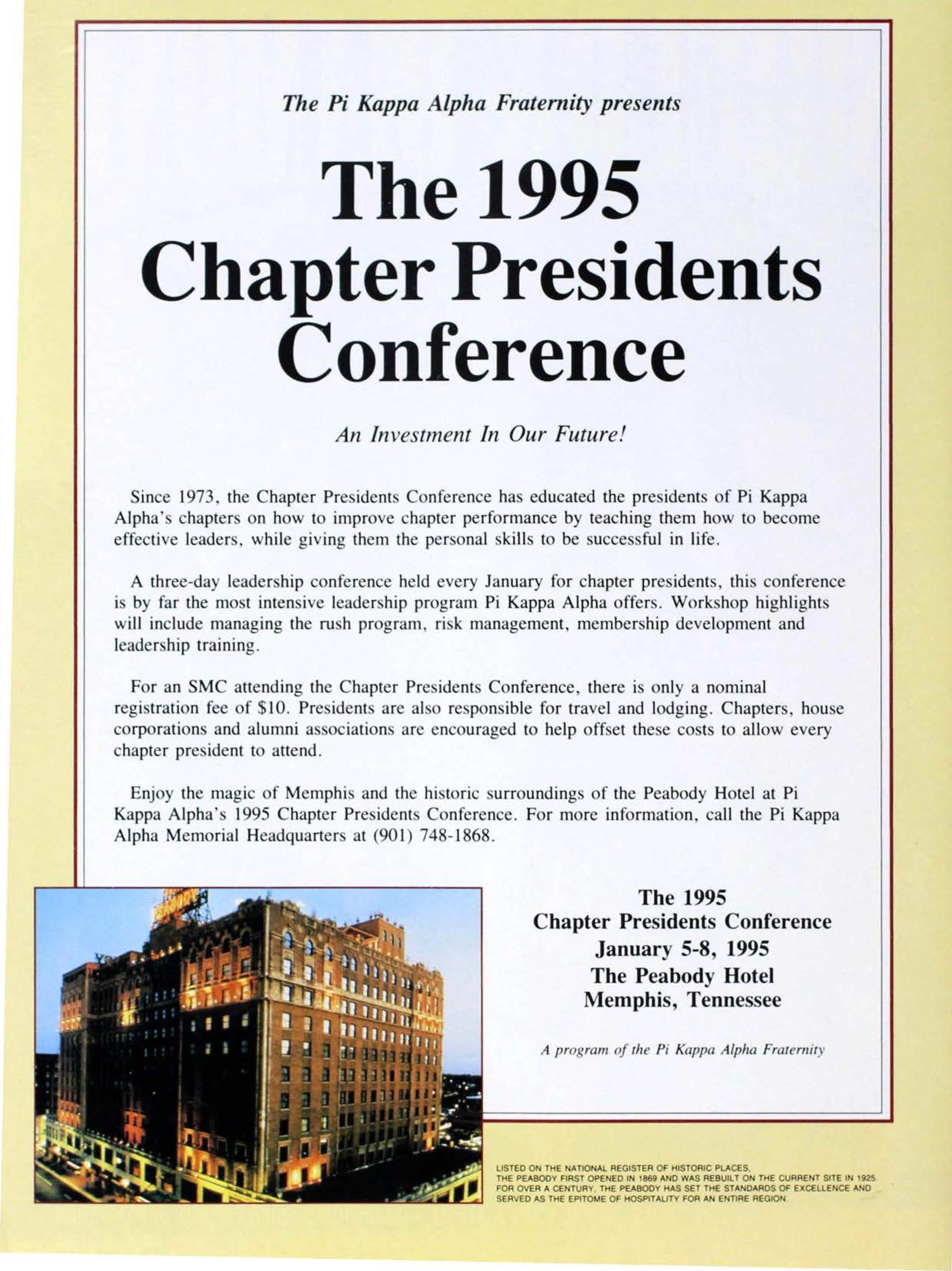 The 1995 Chapter Presidents Conference